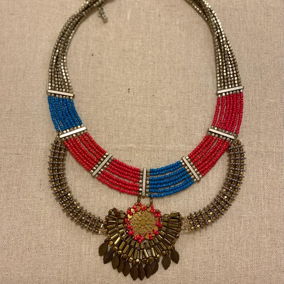 Blue pink Beads Fashion necklace - Picture 3 of 3